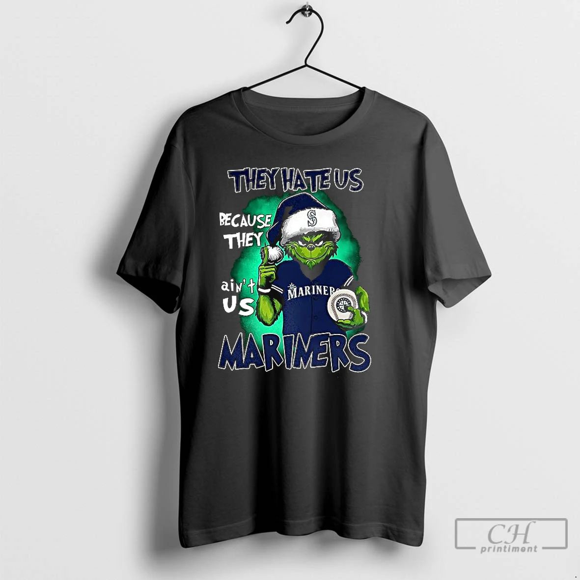 Classic Grinch They Hate Us Because They Aint Us Seattle Mariners Christmas T Shirts