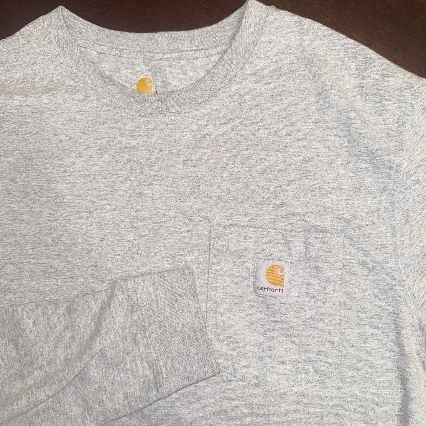 Carhartt Long Sleeve Pocket T Shirt Men’s L Gray Original Fit Logo