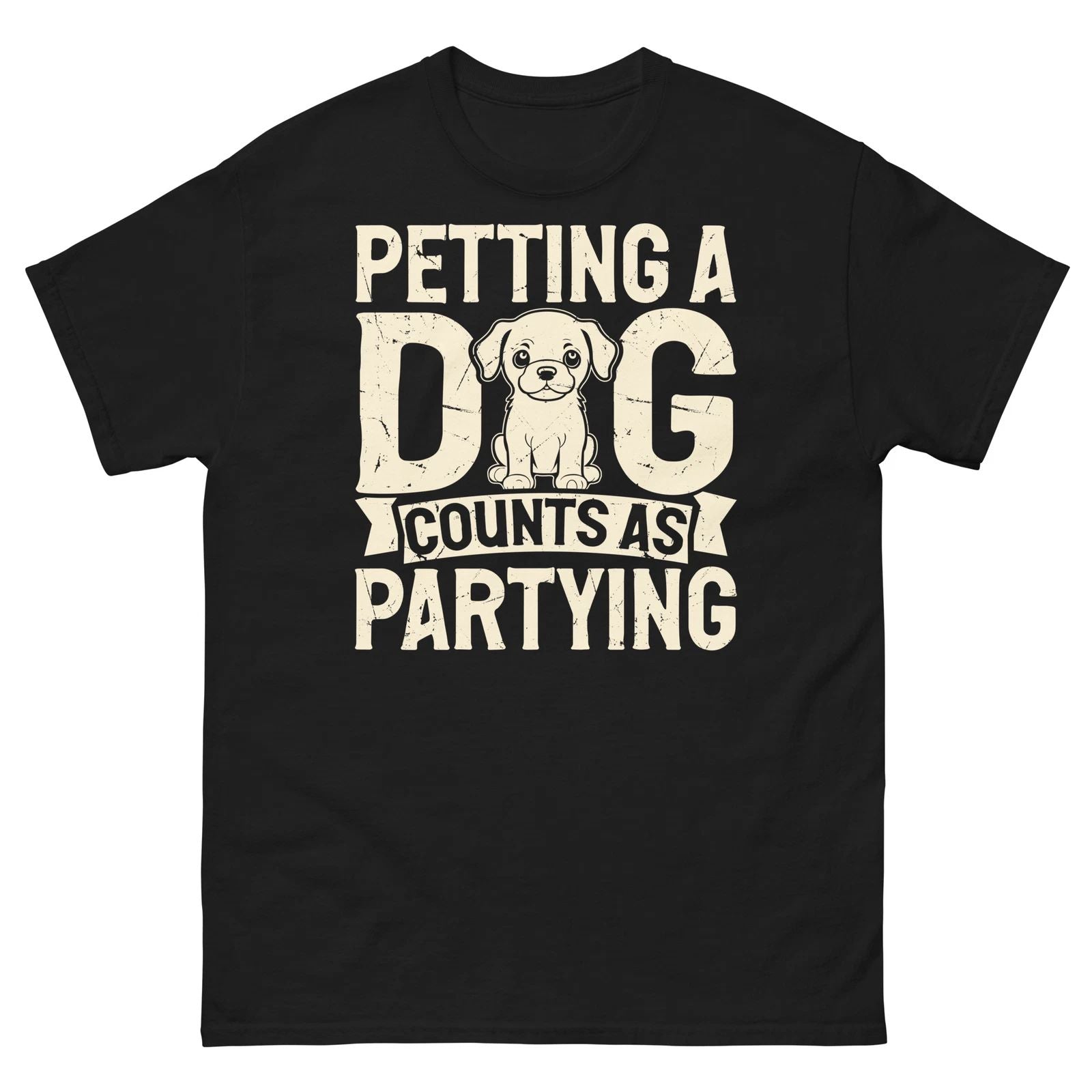 Petting a Dog Counts as Partying Animal Lover Pet Owner Unisex Classic Tee