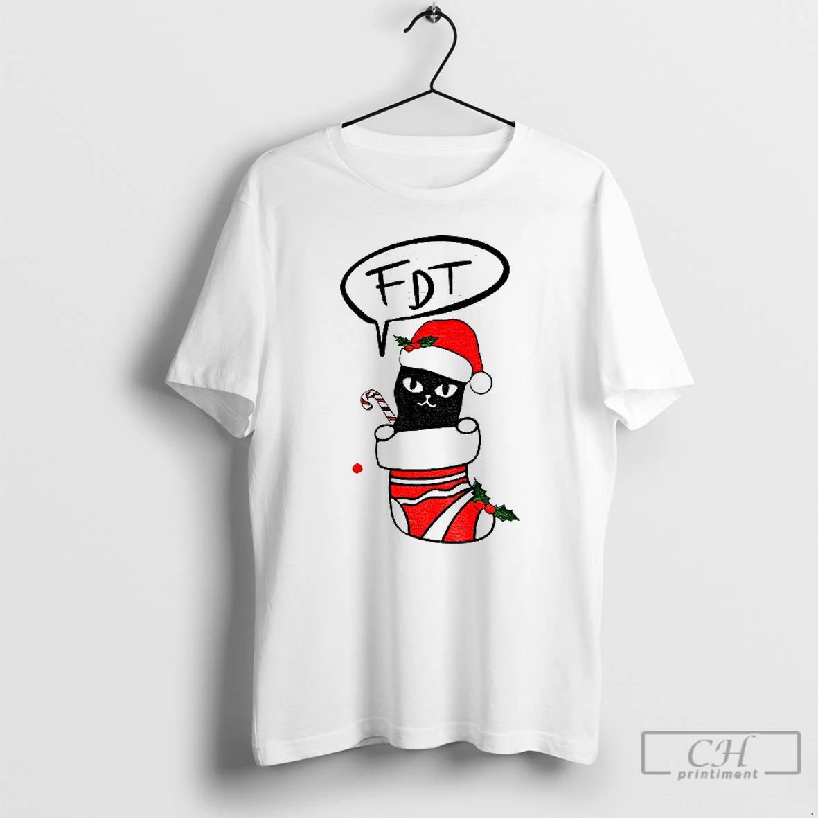 Classic Fdt No Kings Black Cat Anti Trump Christmas T Shirts