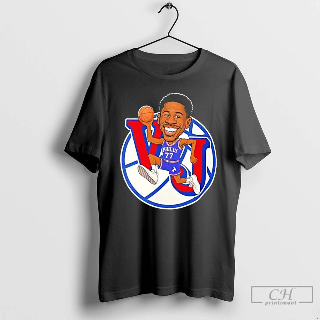 Classic Vj Edgecombe 77 Philadelphia 76ers Basketball Caricature T Shirts