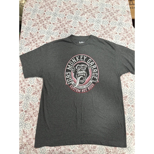 Gas Monkey Garage Mens 3XLT T-Shirt Charcoal Grey Graphic Custom Hot Rods Tee