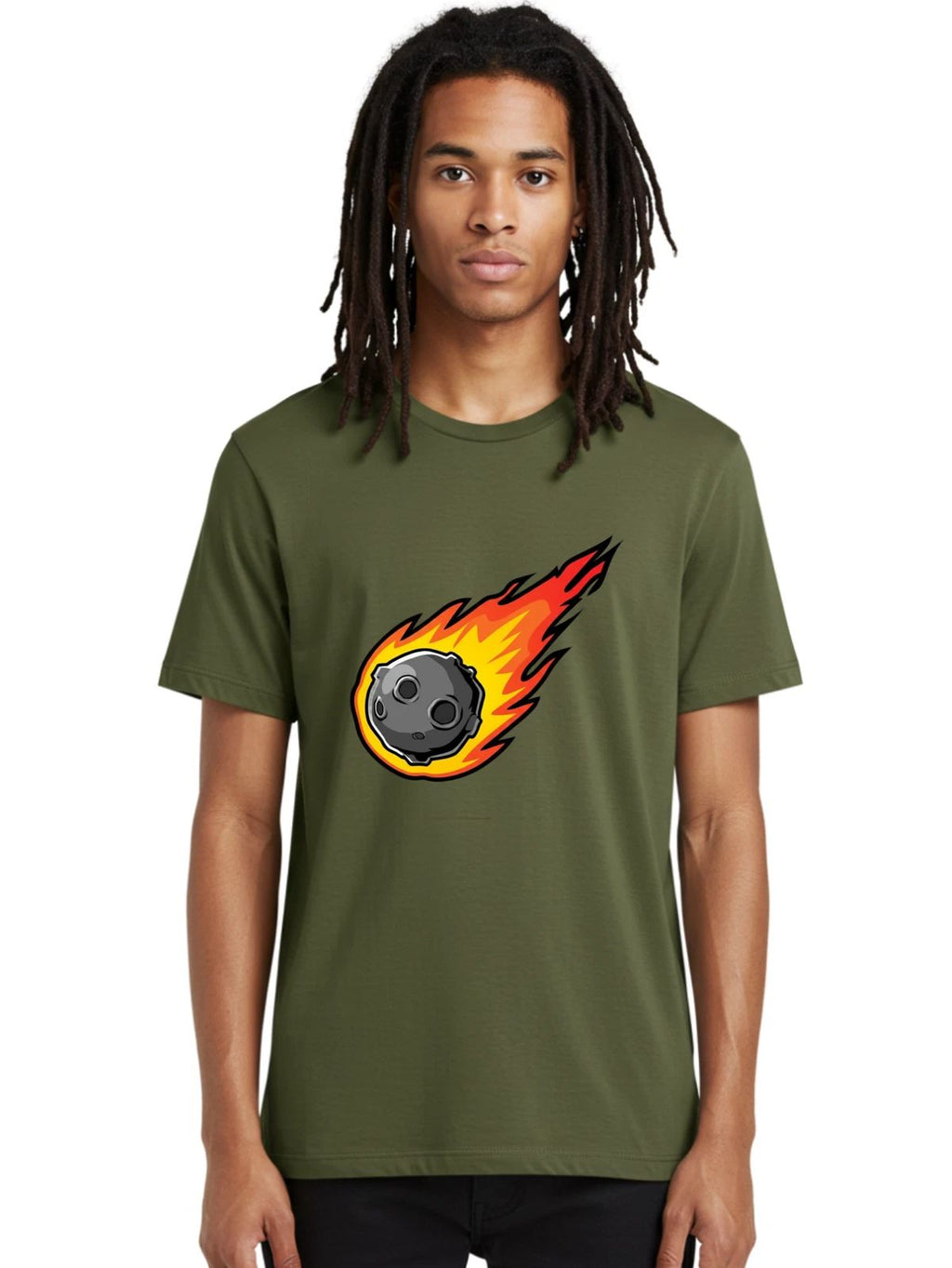 Falling-Meteor Mens Graphic Tee, 100% Cotton, Casual Summer Wear
