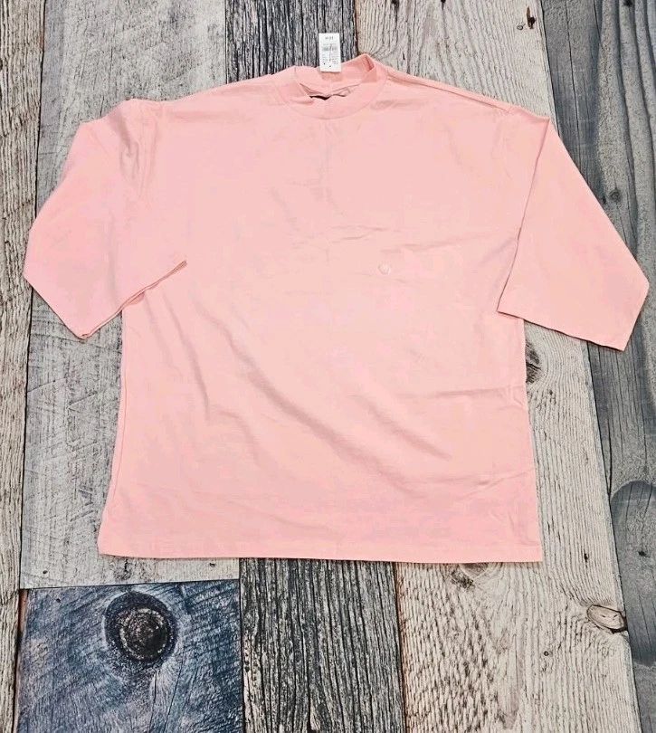 Pacsun 3/4 Length Sleeve Pink Boxy T-Shirt Crew Neck Men's Size Medium