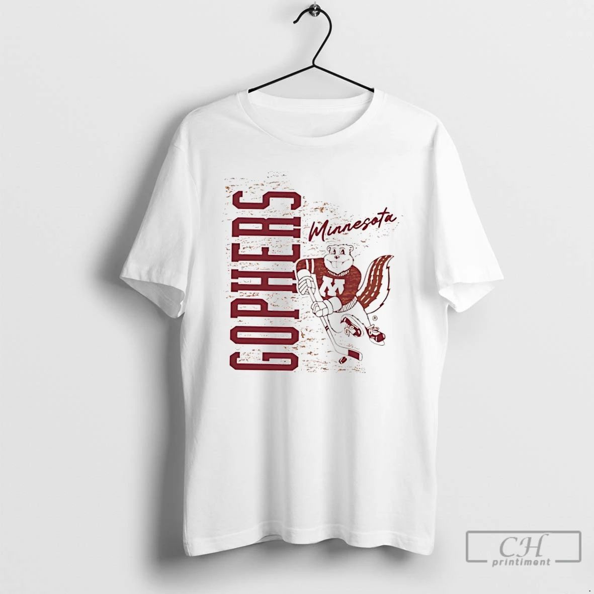 Classic Minnesota Golden Gophers Goldy Gopher Hockey Mascot T Shirts