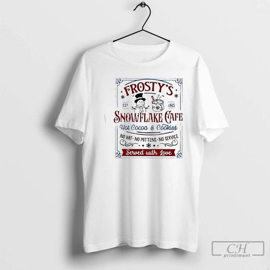 Classic Frostys Snowflake Cafe Holiday Teacher T Shirts