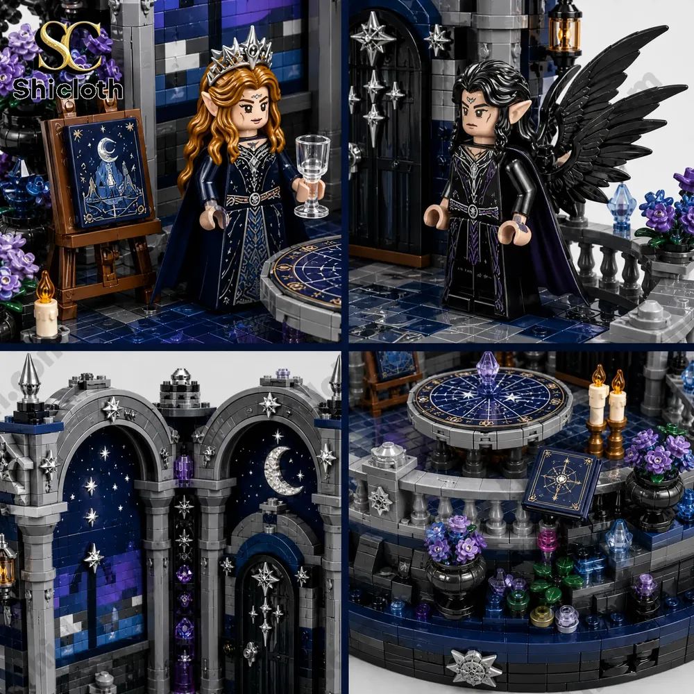 A Court of Thorns and Roses Night Court Celestial Balcony Garden Building Brick Set