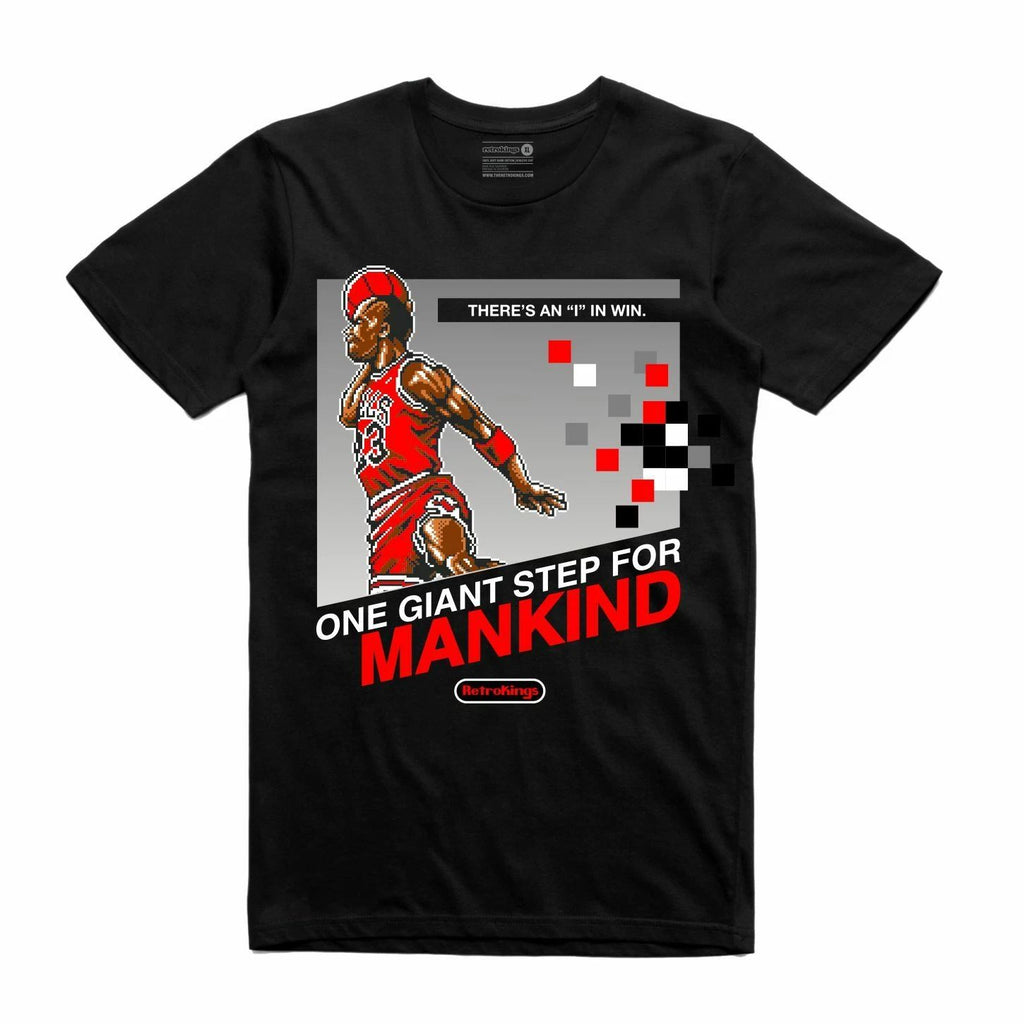 NEW Streetwear on Demand MJ ONE GIANT STEP BLACK Tee Shirt SM-3XL MADE IN USA