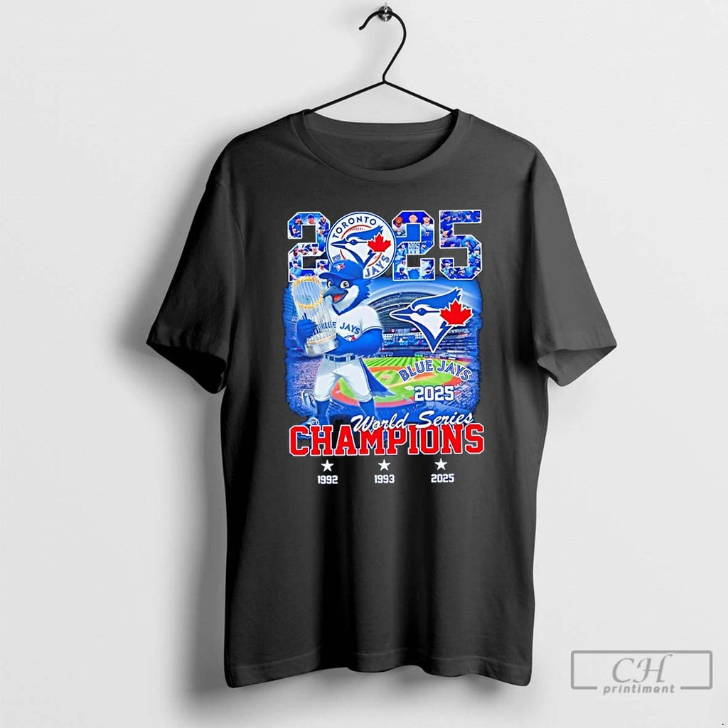Classic Toronto Blue Jays 2025 World Series Champions 3 Time Mascot T Shirts