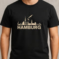 Mens Hamburg Skyline Motif Cotton T-Shirt Size S to 5XL