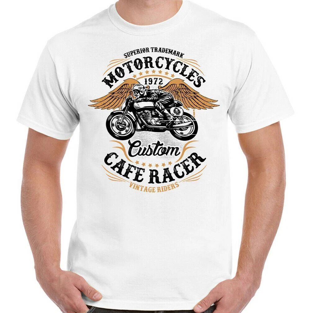 Cafe Racer T-Shirt Mens Biker Motorbike Motorcycle Enthusiast Custom Bike Top