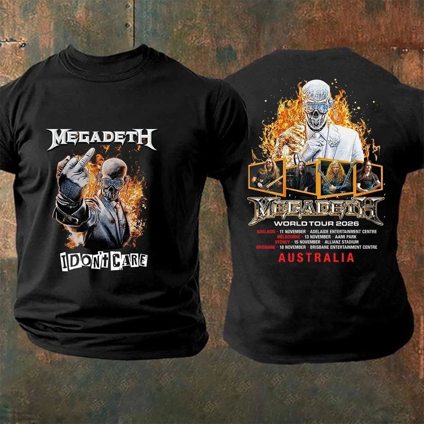 Megadeth World Tour 2026 T-Shirt Australia Dates Heavy Metal Tee