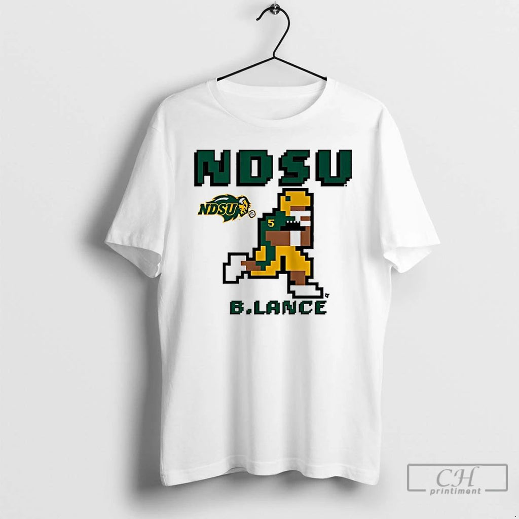 Classic Bryce Lance Pixel North Dakota State Bison Football Logo T Shirts