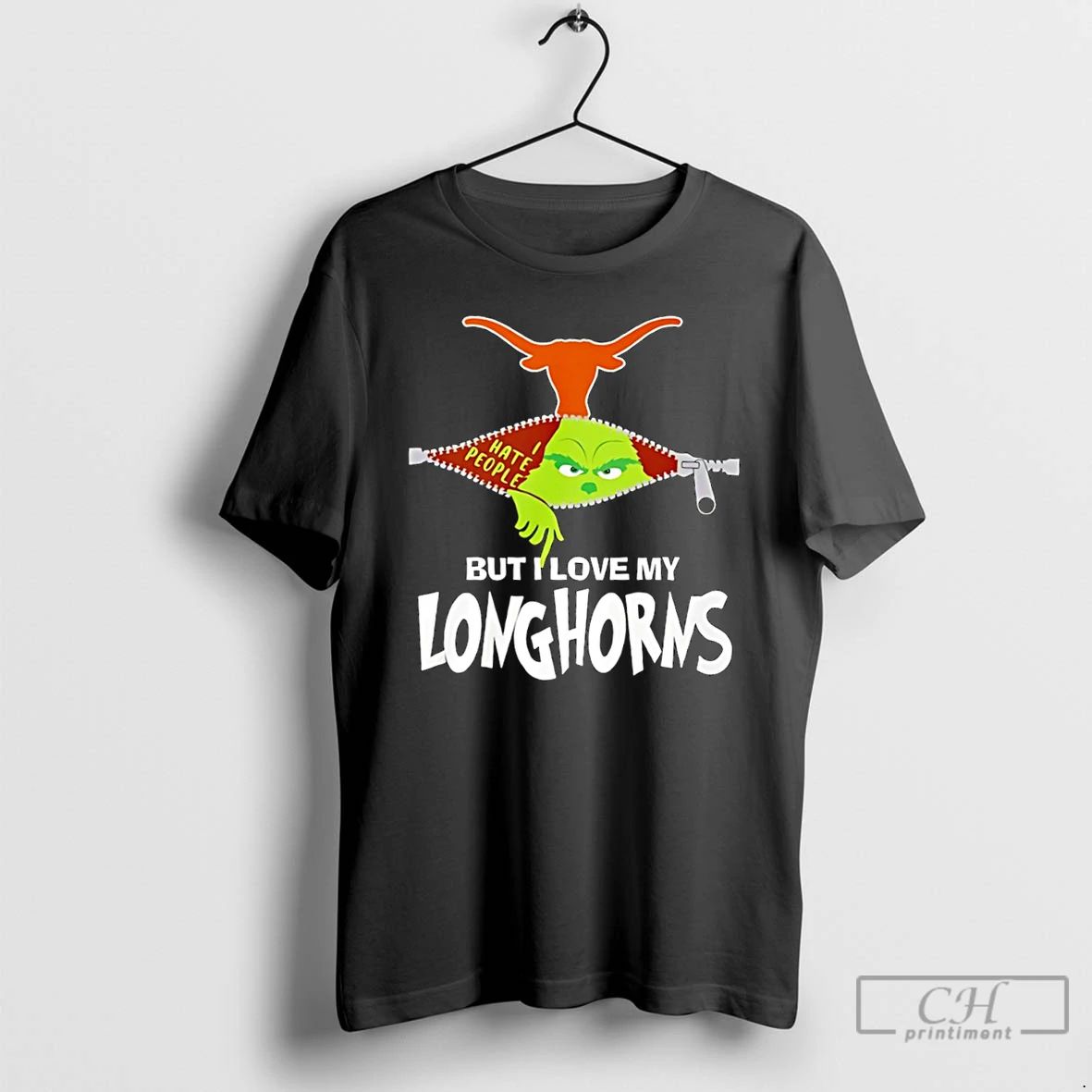 Classic Grinch Texas Longhorns Logo I Hate People But I Love My Longhorns T Shirts