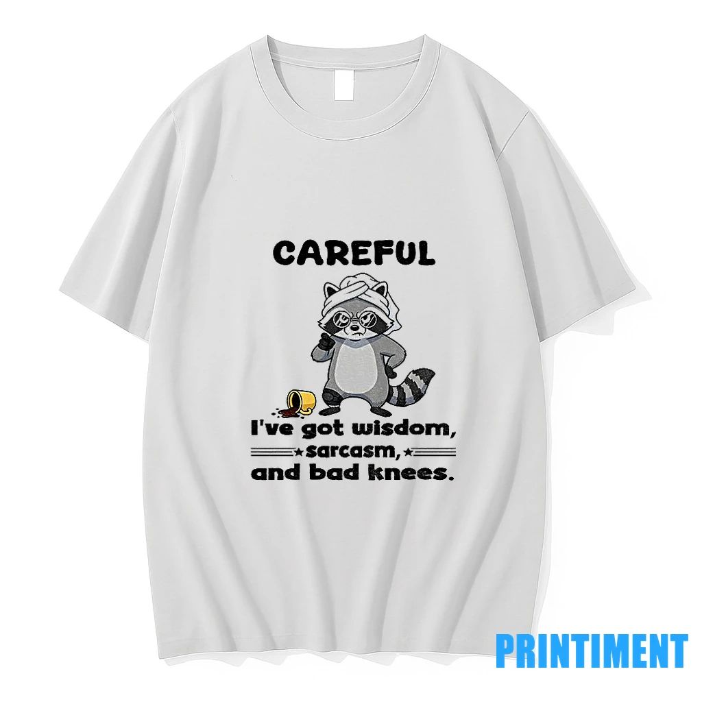 Angry Raccoon Careful Ive Got Wisdom Sarcasm And Bad Knees Tshirts Sweater