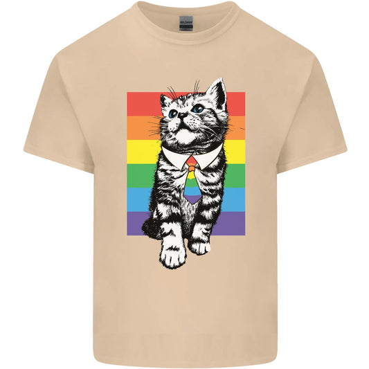 LGBT Cat Gay Pride Day Awareness Mens Cotton T-Shirt Tee Top