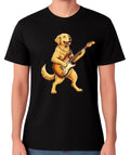 Funny Guitar Golden Retriever Dog T-Shirt Music Lover Animal Graphic Unisex Tee