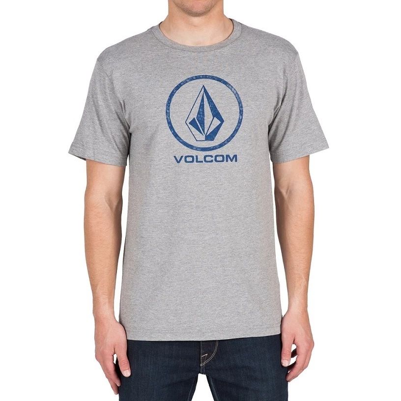 NEW VOLCOM SURF FADE STONE MEN'S TEE T SHIRT HEATHER GREY M MEDIUM ZZ82