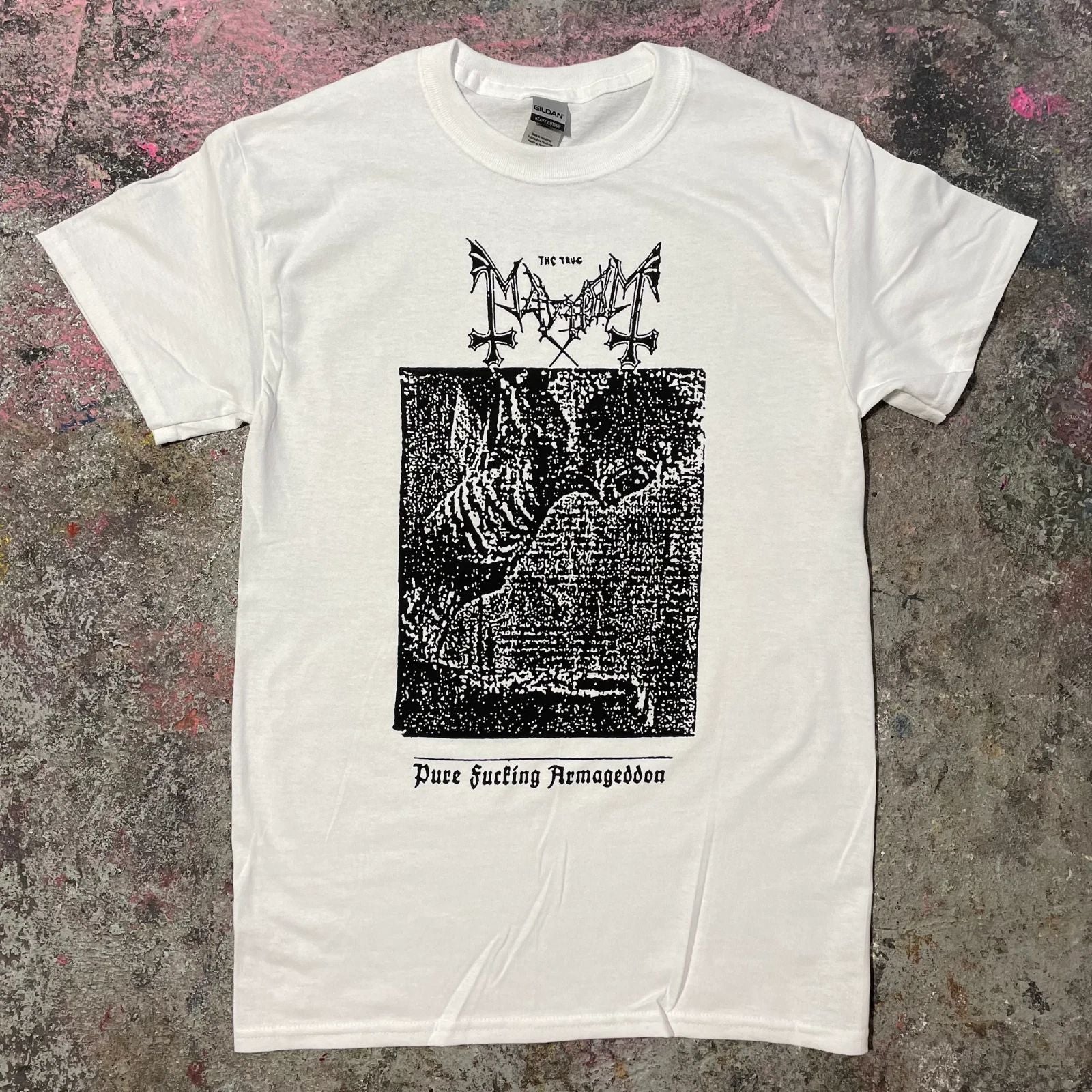 Mayhem "Pure F*cking Armageddon" Band T-Shirt S-2X Unisex (Screen Printed)