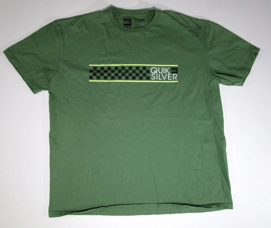 QuikSilver XXL Green T-Shirt Checkered Logo