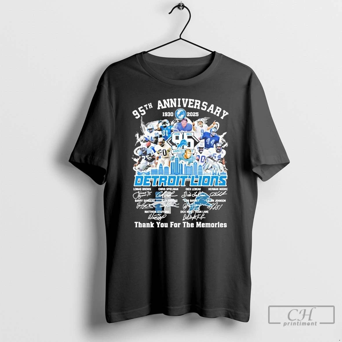 Classic 95th Anniversary 1930 2025 Detroit Lions Team Player Signature Thank You For The Memories