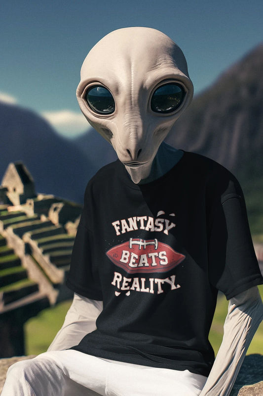 "Fantasty Beats Reality" Fantasy Football T-Shirt - Free Shipping!