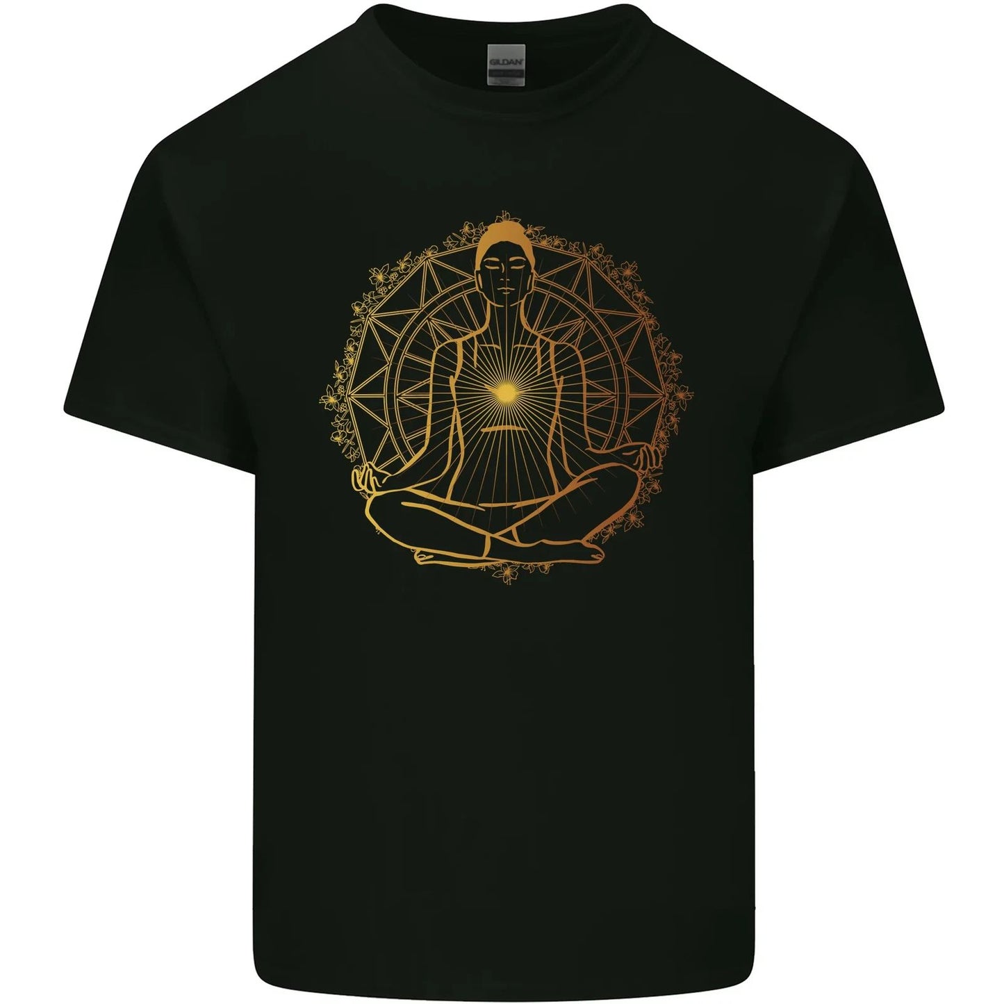 Spiritual Yoga Meditation Peace Mens Cotton T-Shirt Tee Top