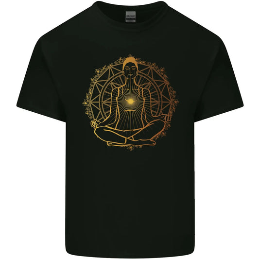 Spiritual Yoga Meditation Peace Mens Cotton T-Shirt Tee Top