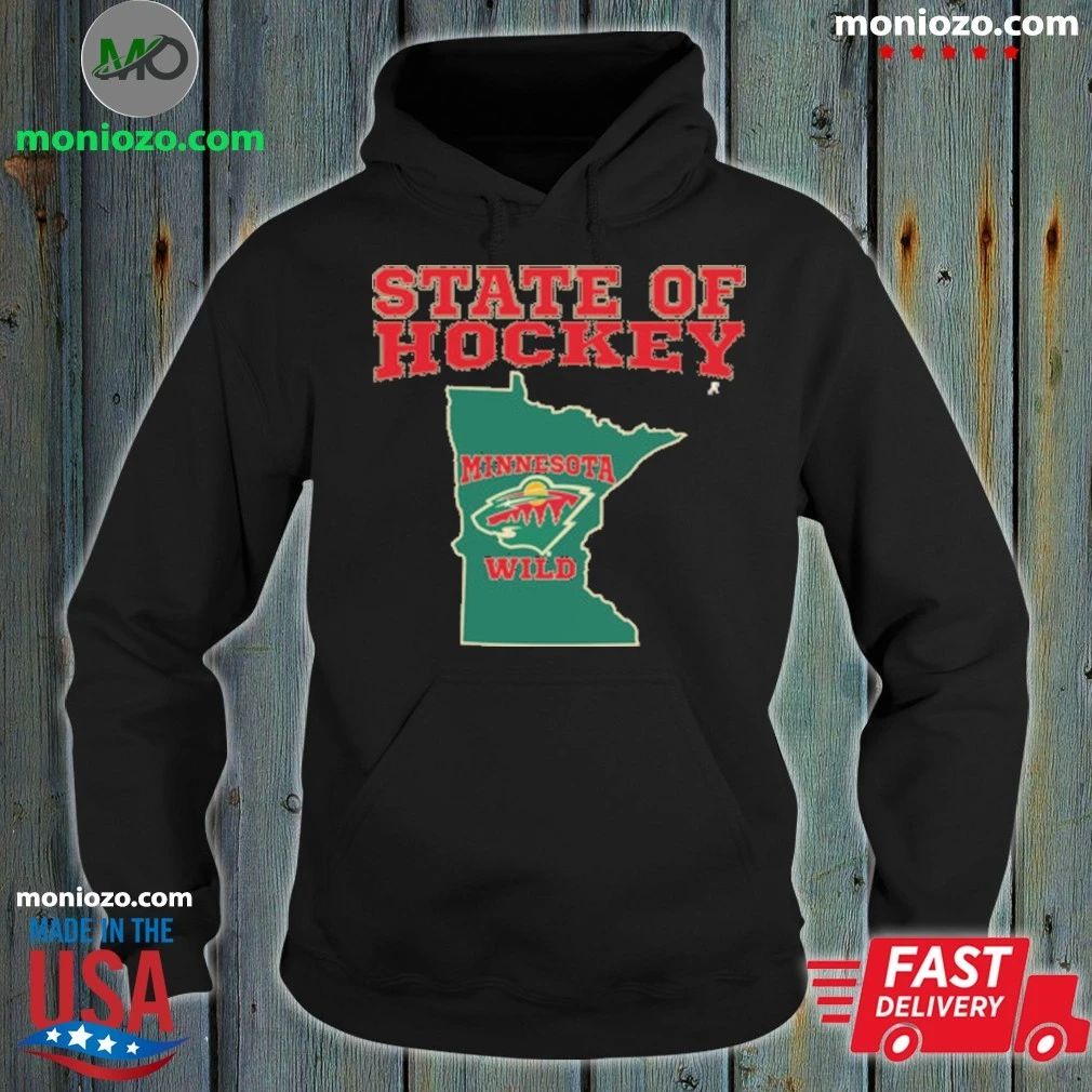 Minnesota Wild State Of Hockey Logo And Map T-Shirt
