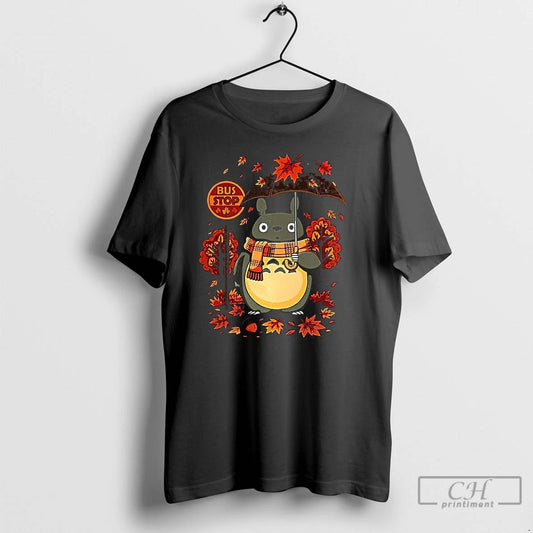 Classic Totoro Autumn Bus Stop T Shirts Hoodie Longsleeve