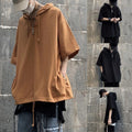 Stylish Men's Hip Hop Hooded TShirt Loose Fit Casual Top in Black and Yellow