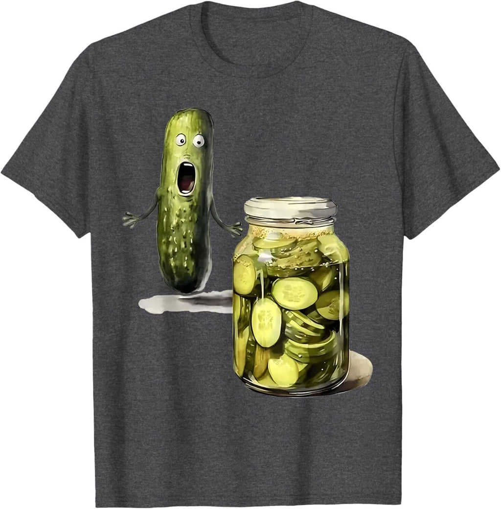 Funny Pickle Surprise A Cucumber And A Jar Of Sliced Pickles T-Shirt
