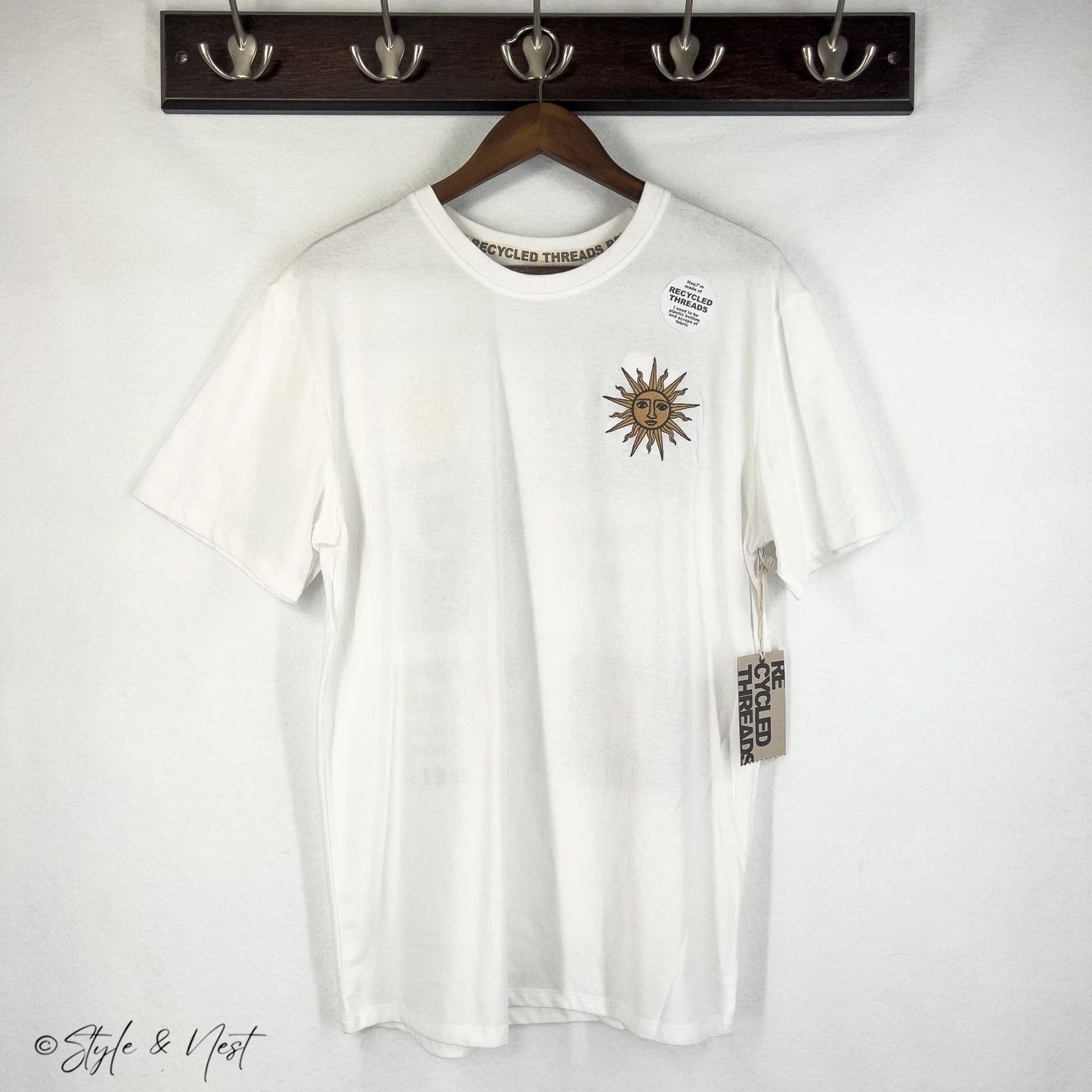 Recycled Threads Sun Moon Celestial Tarot Retro Y2K Hippie Men's Tee Size Large