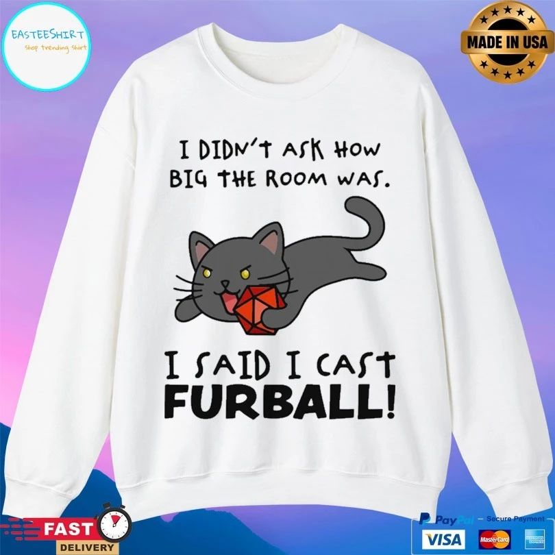 Cat I Didn’t Ask How Big The Room Was I Said I Cast Fireball T-shirt