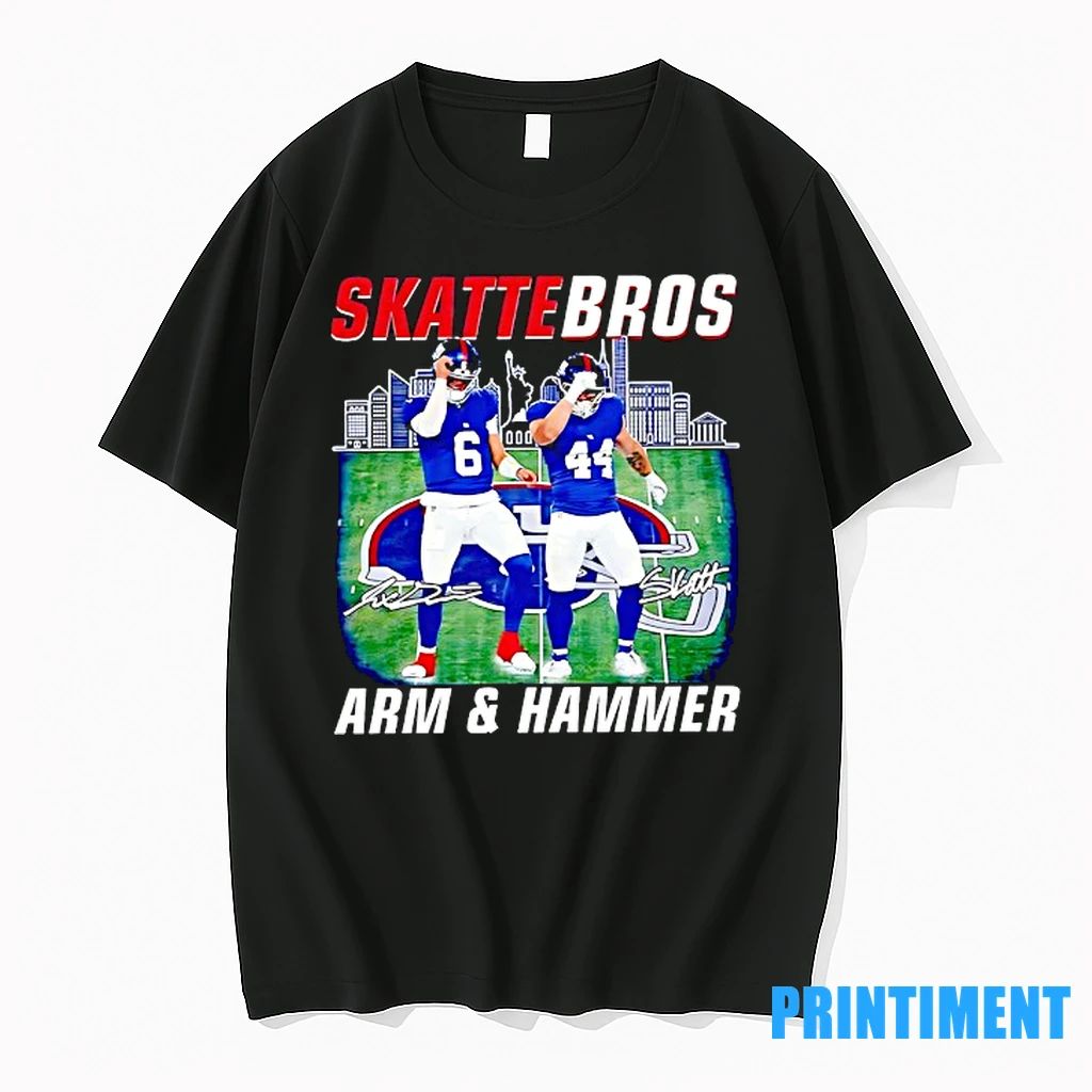 Dart And Skattebo Skattebros Arm And Hammer New York Giants Football Signatures Tshirts Sweater