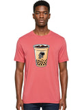 Astronaut-Boba-Tea-2 Mens Graphic Tee, 100% Cotton, Casual Summer Wear