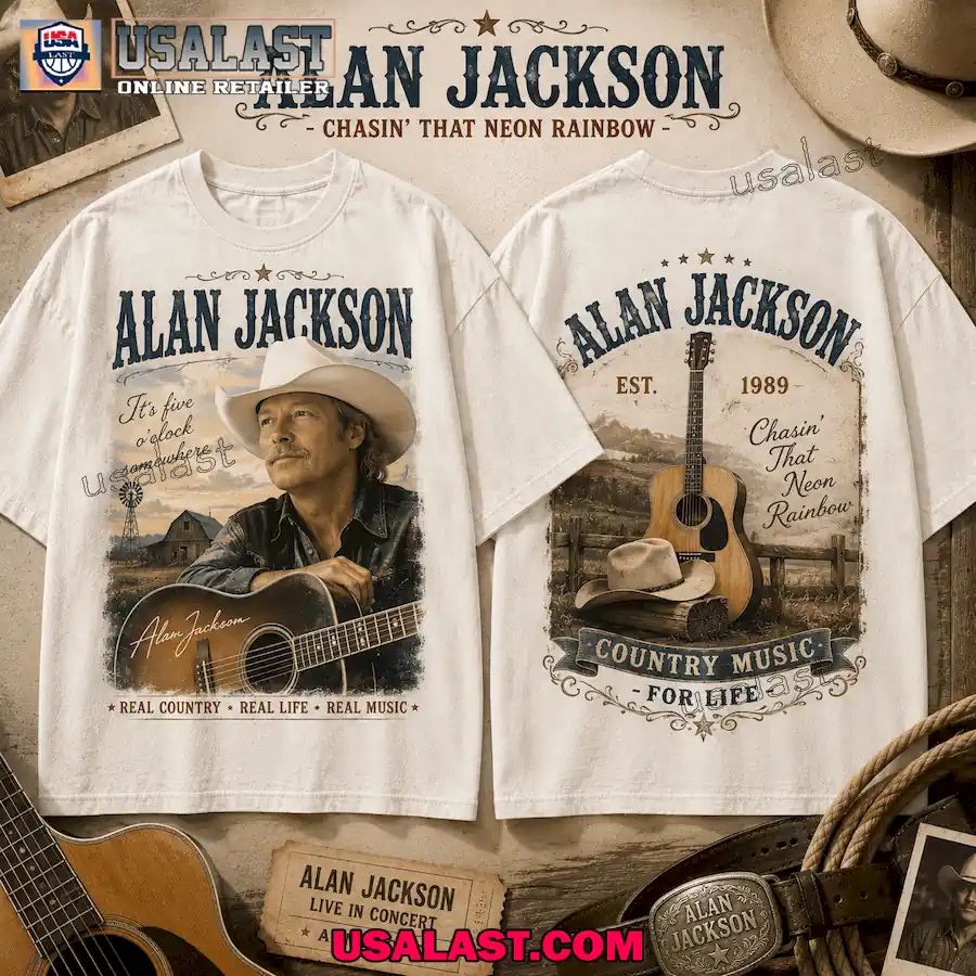 Alan Jackson Chasin’ That Neon Rainbow Country Music 3D T-Shirt