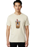 Astronaut-Bubble-Tea-2 Mens Graphic Tee, 100% Cotton, Casual Summer Wear