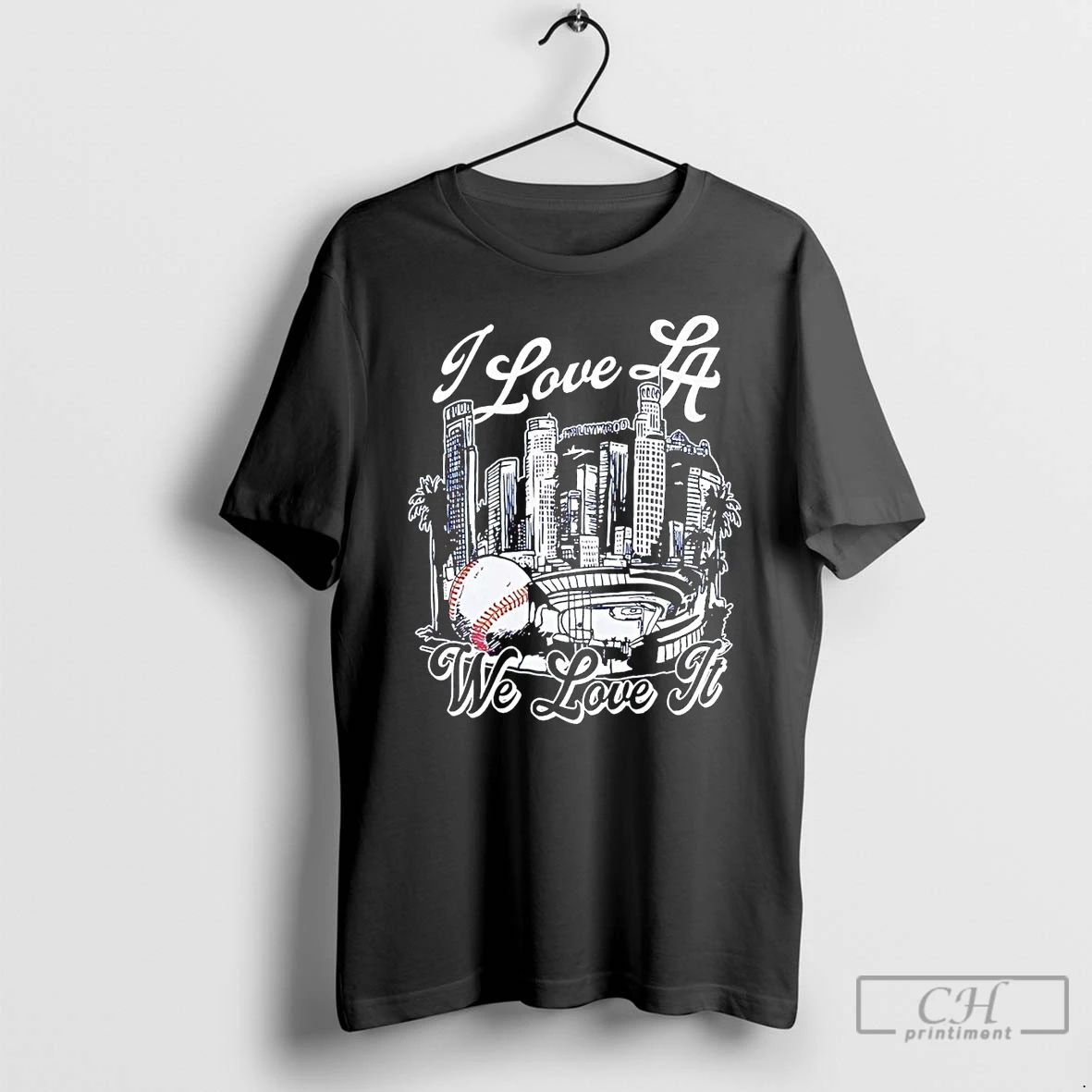 Classic I Love La Dodgers We Love It Skyline T Shirts