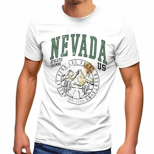 USA Nevada Script Las Vegas Desert Fashion Street Style Men's T-Shirt