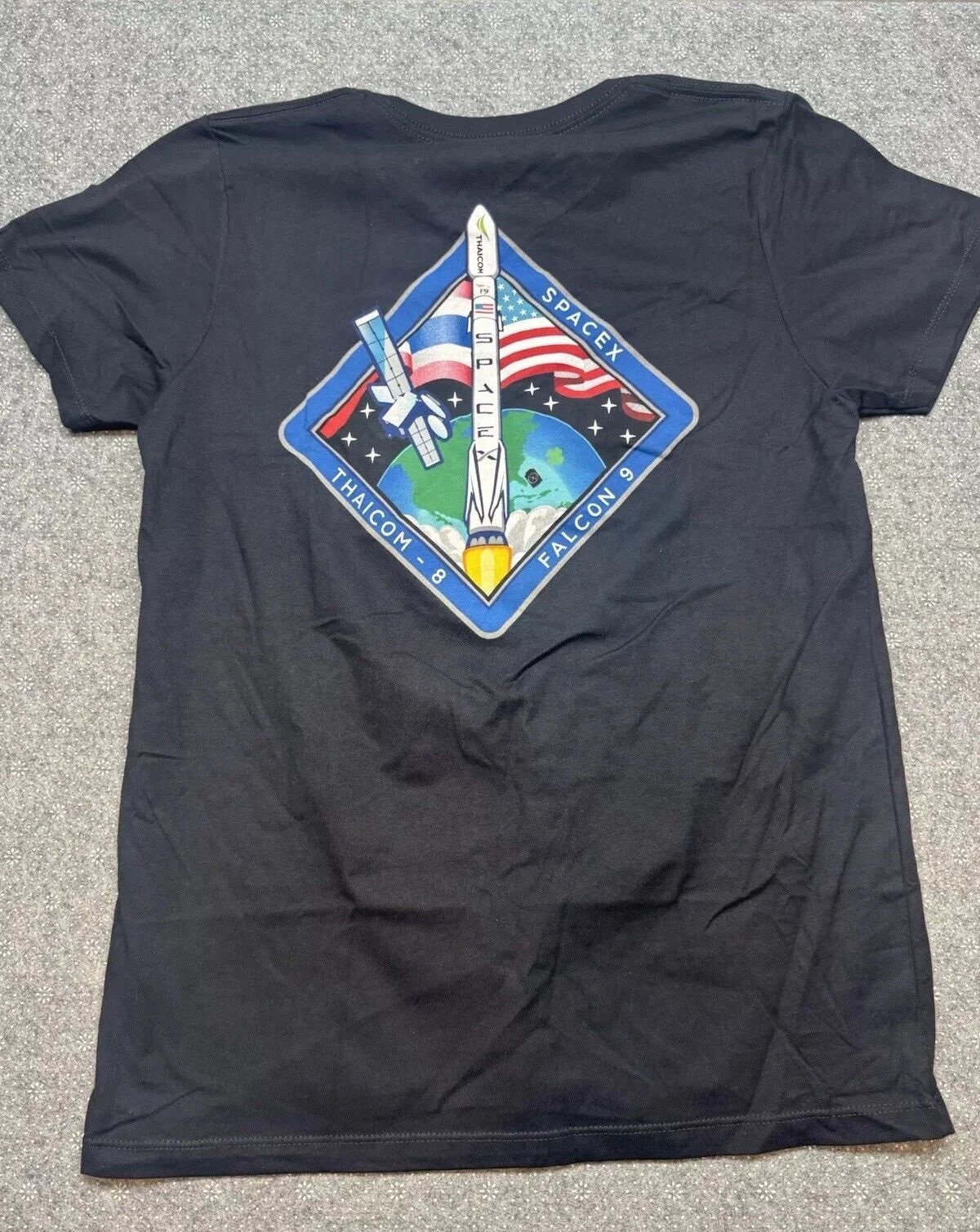 SPACEX Falcon 9 Thaicom 8 Mission T-shirt Black XL New 100% Cotton Unisex JD