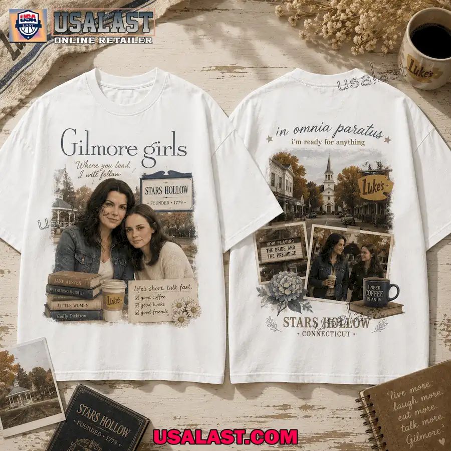 Gilmore Girls Stars Hollow Coffee & Books Vintage 3D Shirt For Fans NNK