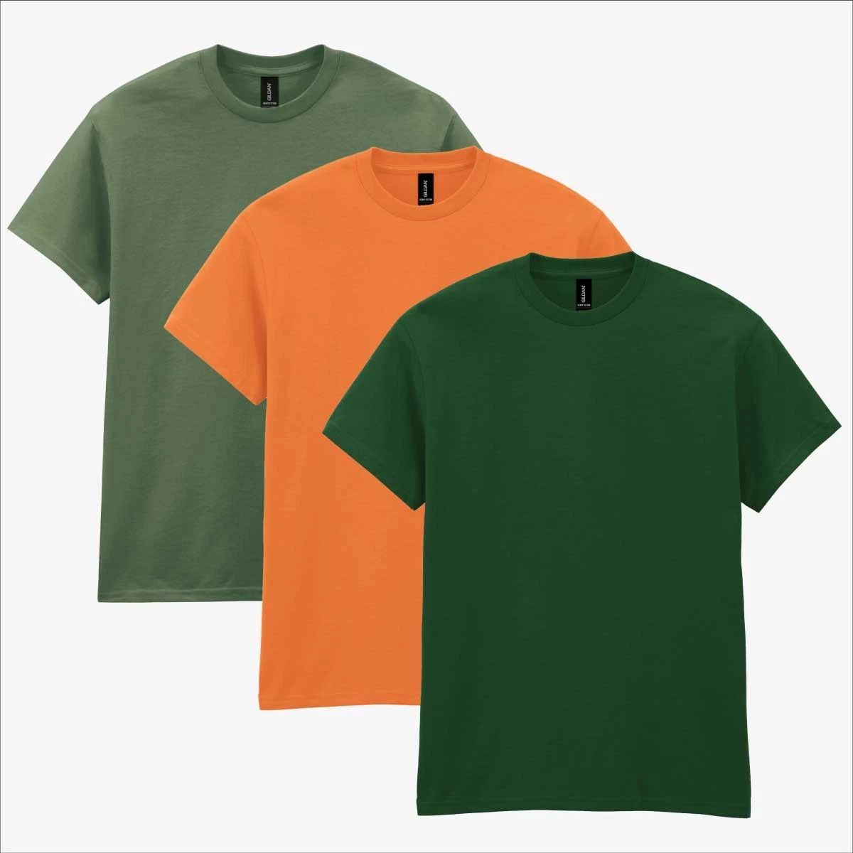 Gildan Heavy Cotton T-Shirt 3 Pack | Mens Olive Grove Military Green Khaki