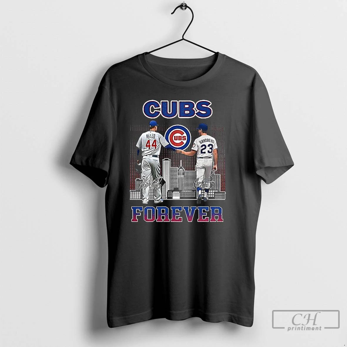 Premium Anthony Rizzo Touch Hand Ryne Sandber Chicago Cubs Baseball Forever Skyline Signature T Shirts