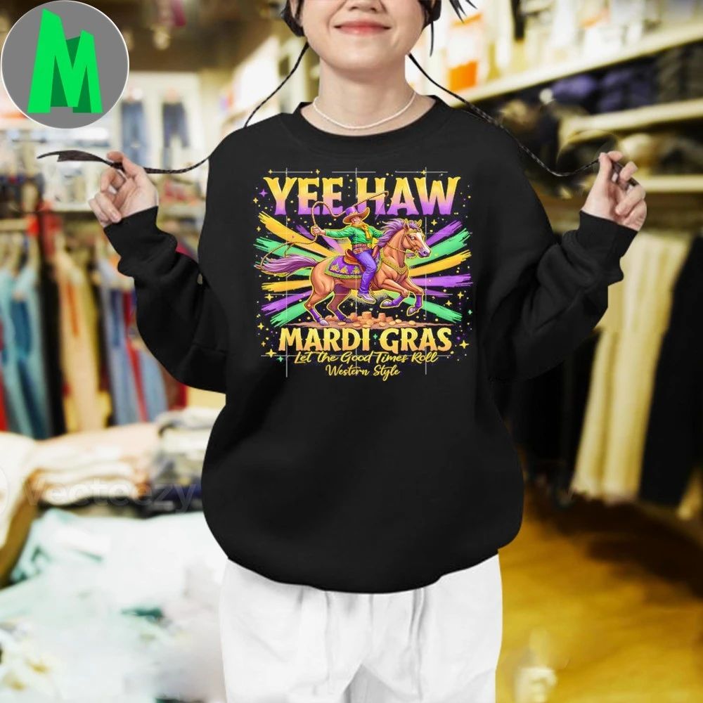 Original Yee Haw Western Mardi Gras Shirt
