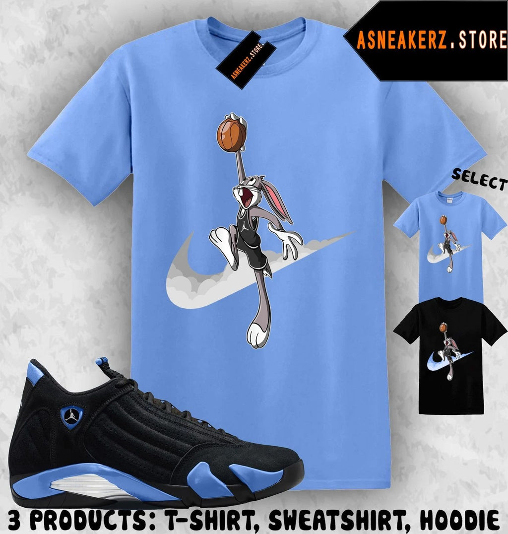 Shirt Match AJ 14 Black University Blue 2026 Sneaker Matching Just Dunk It Bugs