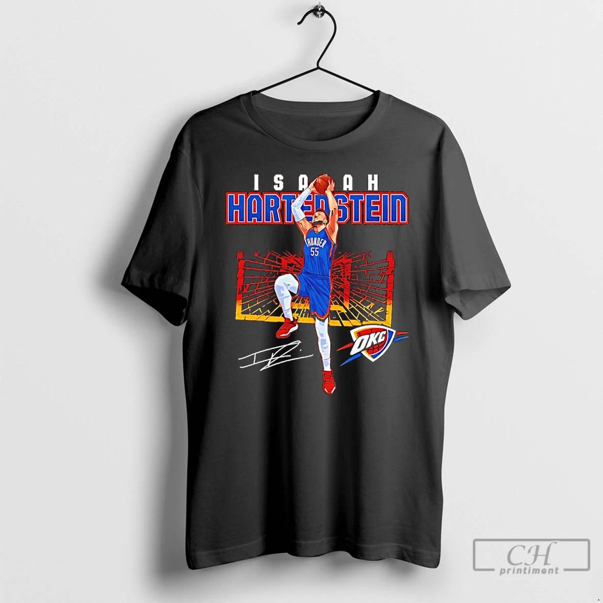 Premium Isaiah Hartenstein Oklahoma City Thunder Shattered Flag Signature T Shirts