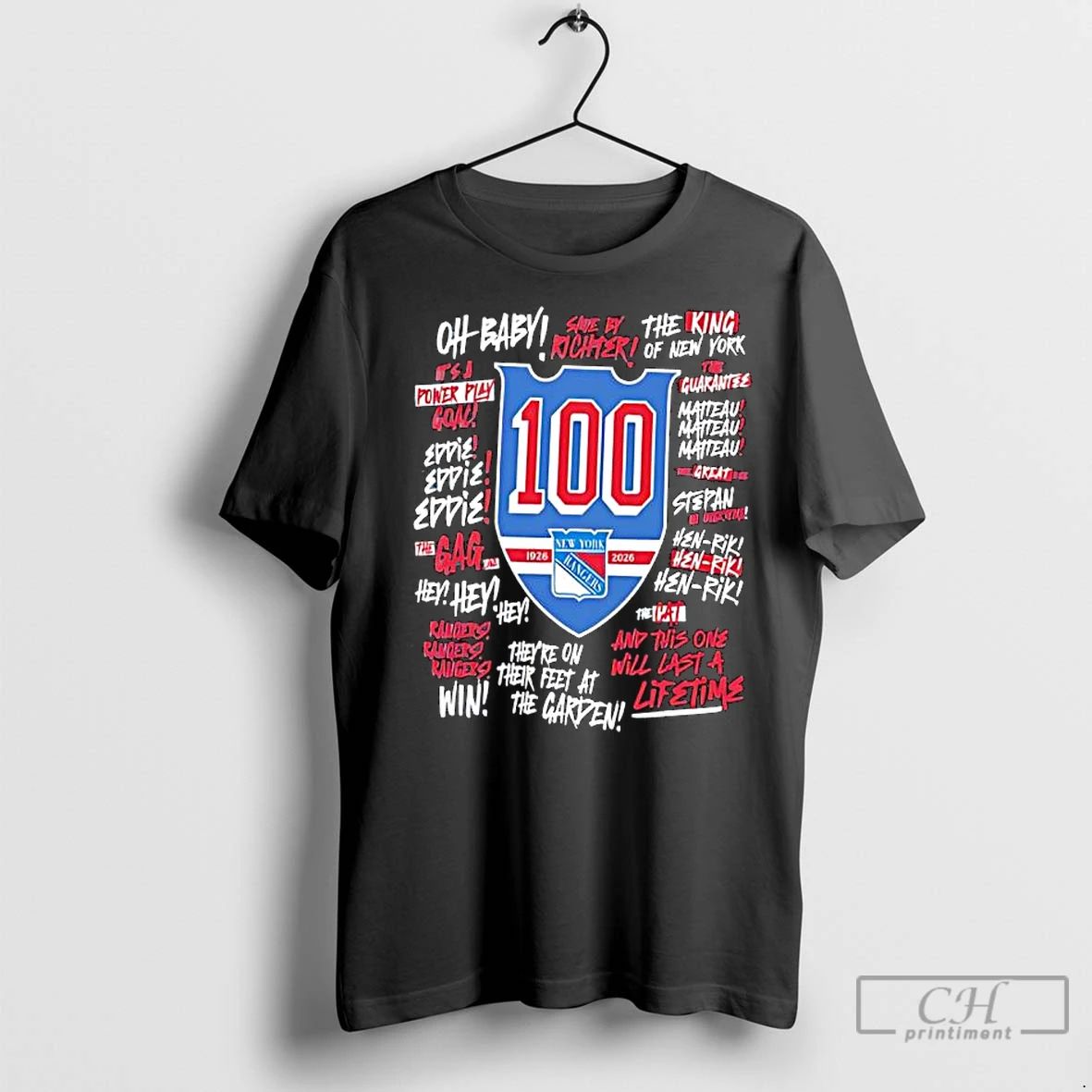 Premium New York Rangers Youth We Bleed Blue Centennial 100 Years Graphic