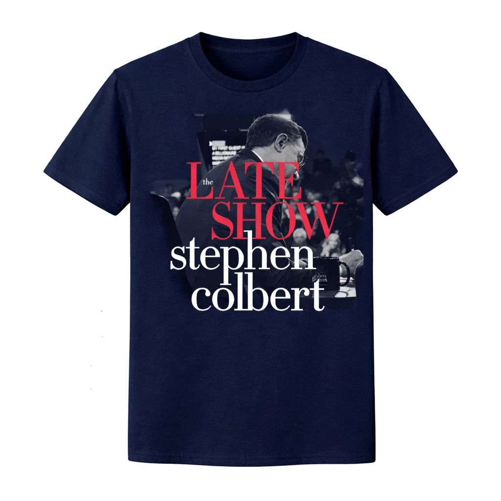 HOT ITEM! The Late Show with Stephen Colbert Shirt Black Graphic TV Host Vintage