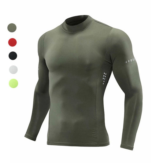 Men's Long-Sleeve Compression Shirt Base-Layer Athletic Workout Sports T-Shirt